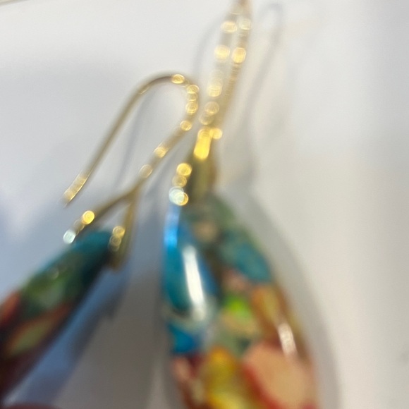 Elegant Teardrop Hoop Earrings Gold - Picture 9 of 9